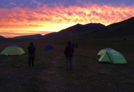 Sunset at the expedition base
